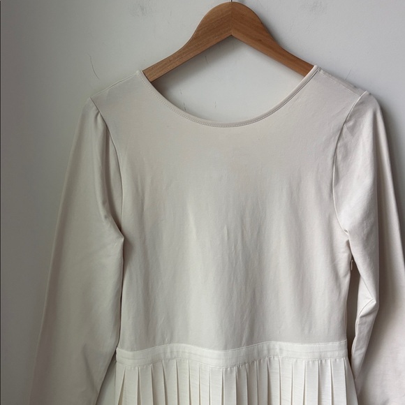 NWT J. Crew Pleated Ballet Dress in Stretch Cotton Blend Cream Date Night Size M - Picture 4 of 13